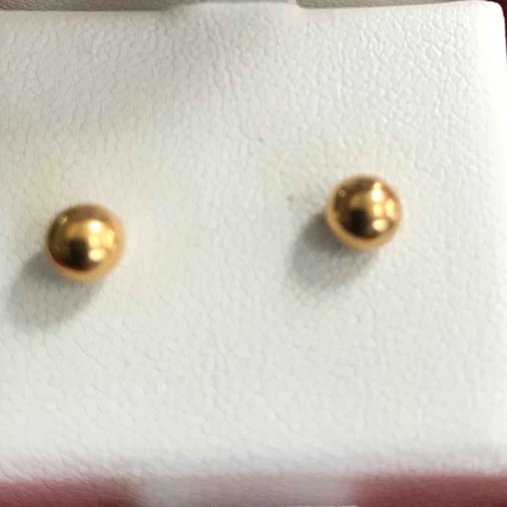 Gold tone ball earrings
